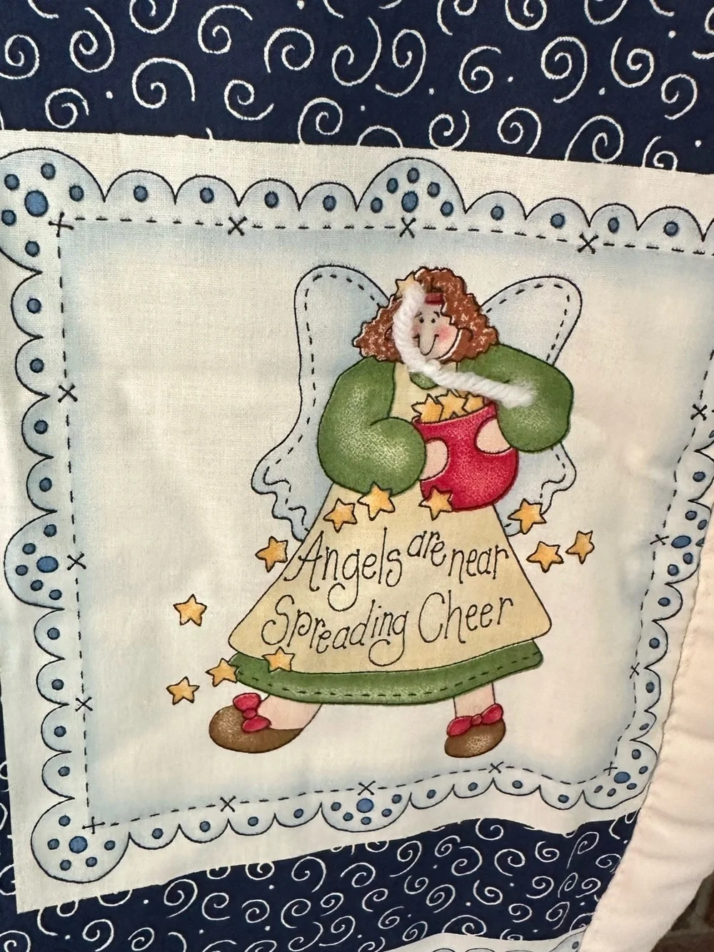 Vintage Christmas Angel Lap/Wall Quilt Fabric Panel Design Dianna Marcum Winter